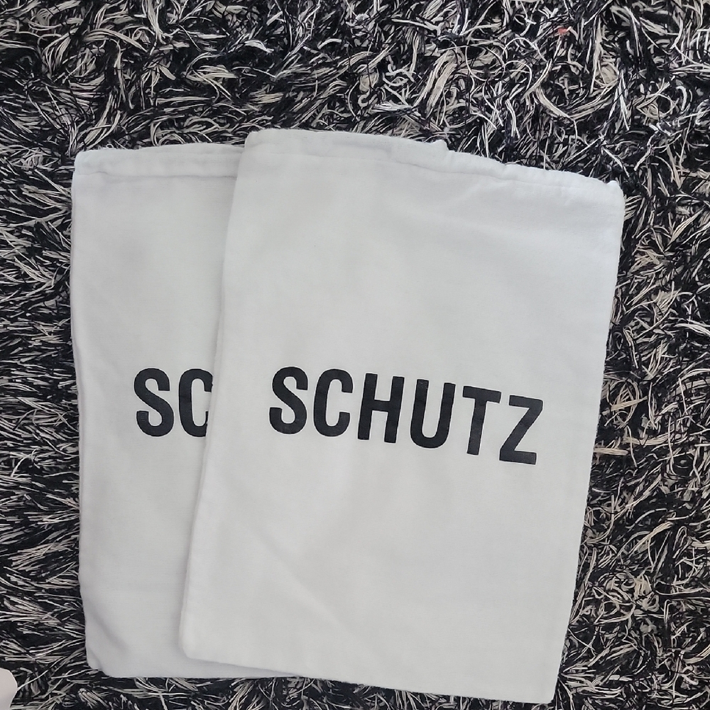 SCHUTZ White Dust Bags with Black Logo